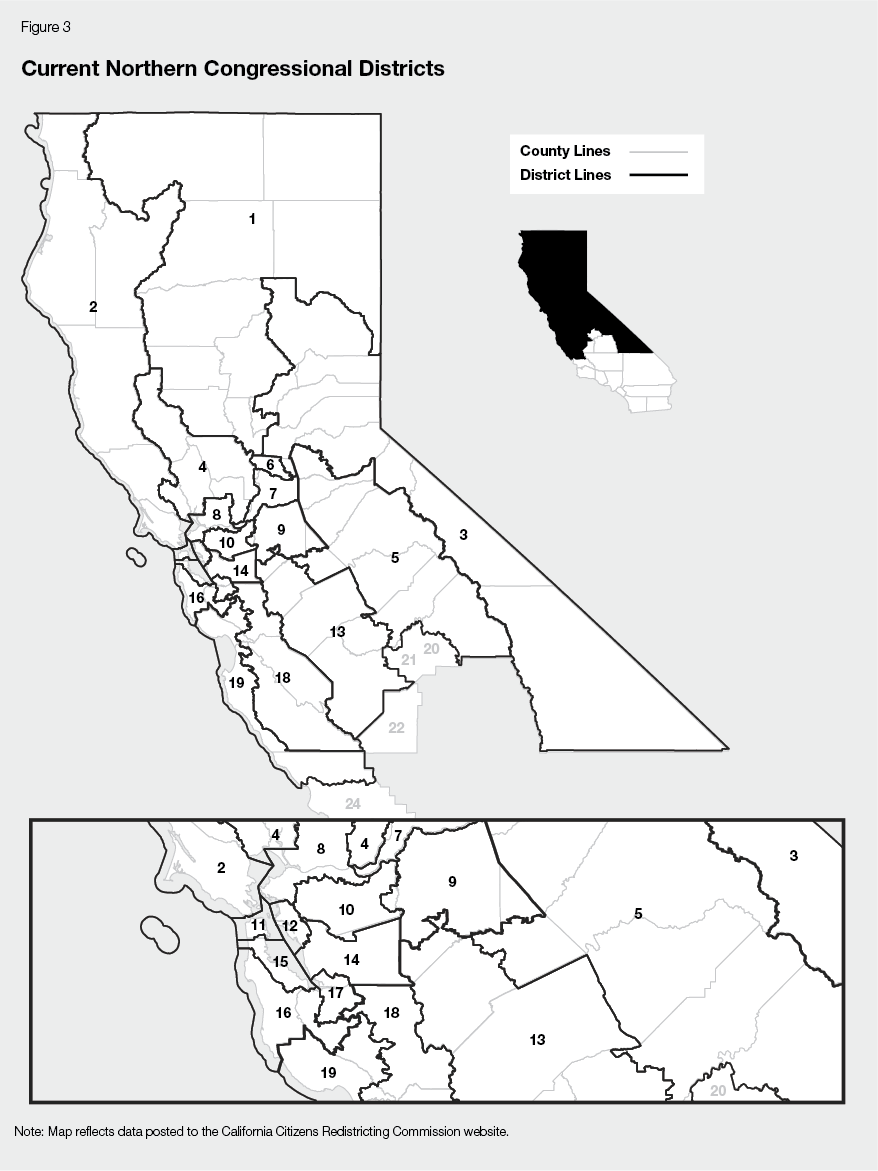 Figure 3 - Current Northern Congressional Districts